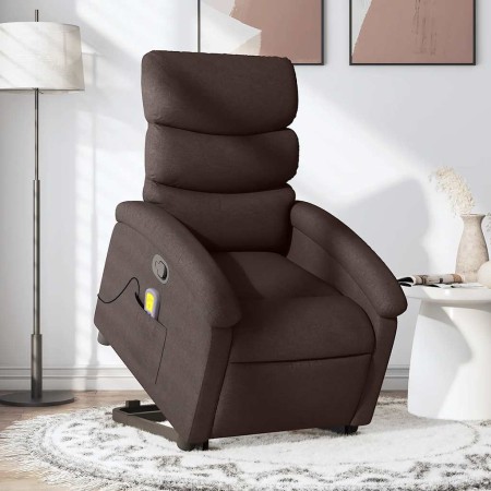 Silla de masaje reclinable de pie de tela marrón oscuro en Sillones | Comprar online en Foru.es