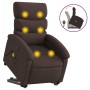 Silla de masaje reclinable de pie de tela marrón oscuro en Sillones | Comprar online en Foru.es
