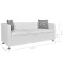 Sofá de 3 plazas de cuero artificial blanco de vidaXL, Sofás - Ref: Foro24-242211, Precio: 280,79 €, Descuento: %