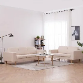 Conjunto de sofás 2 piezas de tela color crema de , Sofás - Ref: Foro24-276859, Precio: 770,24 €, Descuento: %