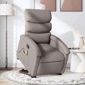 Sillón reclinable de masaje elevable tela gris taupé en Sillones | Comprar online en Foru.es