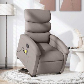 Sillón reclinable de masaje elevable tela gris taupé en Sillones | Comprar online en Foru.es
