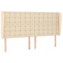 Cabecero con orejas de tela color crema 203x23x118/128 cm de , Cabeceros y pies de cama - Ref: Foro24-3118417, Precio: 128,15...
