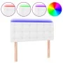 Headboard with LED white synthetic leather 100x5x78/88 cm by , Headboards and footboards - Ref: Foro24-3121697, Price: 50,55 ...