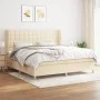 Box spring bed with cream fabric mattress 200x200 cm by , Beds and slatted bases - Ref: Foro24-3128874, Price: 632,64 €, Disc...