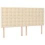 Box spring bed with cream fabric mattress 200x200 cm by , Beds and slatted bases - Ref: Foro24-3128874, Price: 632,64 €, Disc...