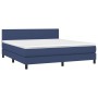 Cama box spring con colchón y LED tela azul 160x200 cm de , Camas y somieres - Ref: Foro24-3133011, Precio: 491,47 €, Descuen...