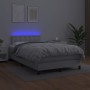 Cama box spring colchón y LED cuero sintético blanco 120x200 cm de , Camas y somieres - Ref: Foro24-3134214, Precio: 408,01 €...