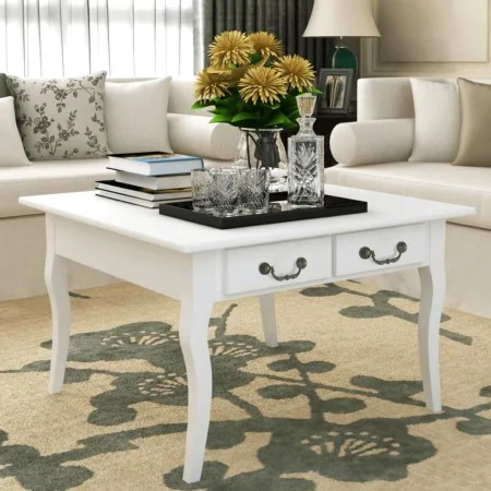 Mesa de centro clásica con 4 cajones blanca de vidaXL, Mesas de centro - Ref: Foro24-242436, Precio: 190,05 €, Descuento: %