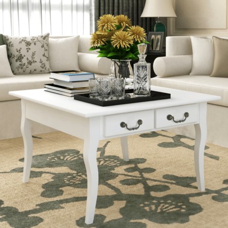 Mesa de centro clásica con 4 cajones blanca de vidaXL, Mesas de centro - Ref: Foro24-242436, Precio: 193,39 €, Descuento: %
