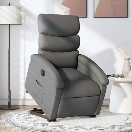 Sillón eléctrico reclinable elevable de tela gris oscuro en Sillones | Comprar online en Foru.es