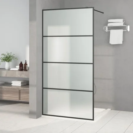 Black frosted ESG glass shower screen 100x195 cm by , Shower walls and screens - Ref: Foro24-152132, Price: 185,07 €, Discoun...