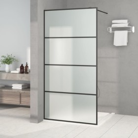 Mampara de ducha vidrio ESG esmerilado negro 100x195 cm de , Paredes y mamparas de ducha - Ref: Foro24-152132, Precio: 181,26...