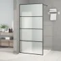 Black frosted ESG glass shower screen 100x195 cm by , Shower walls and screens - Ref: Foro24-152132, Price: 185,07 €, Discoun...