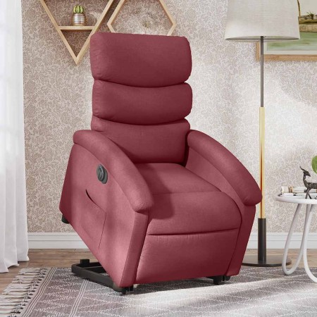 Sillón eléctrico reclinable elevable de tela rojo tinto en Sillones | Comprar online en Foru.es