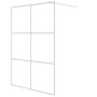 Mampara de ducha vidrio ESG transparente blanco 140x195 cm de , Paredes y mamparas de ducha - Ref: Foro24-152124, Precio: 204...