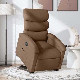 Sillón eléctrico reclinable elevable de tela marrón en Sillones | Comprar online en Foru.es