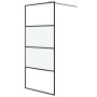 Mampara de ducha vidrio ESG semiesmerilado negro 90x195 cm de , Paredes y mamparas de ducha - Ref: Foro24-152126, Precio: 153...