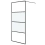 Mampara de ducha vidrio ESG semiesmerilado negro 90x195 cm de , Paredes y mamparas de ducha - Ref: Foro24-152126, Precio: 156...