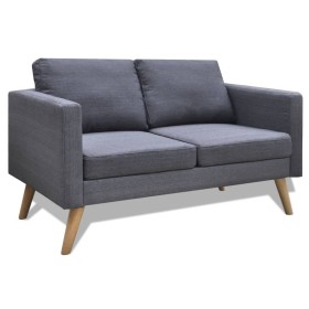 Sofá de 2 plazas de tela gris oscuro de vidaXL, Sofás - Ref: Foro24-242220, Precio: 245,94 €, Descuento: %