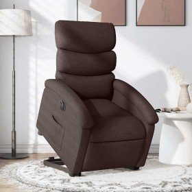 Sillón eléctrico reclinable elevable de tela marrón oscuro en Sillones | Comprar online en Foru.es