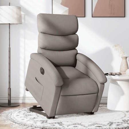Sillón eléctrico reclinable elevable de tela gris taupe en Sillones | Comprar online en Foru.es