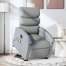 Sillón de masaje eléctrico reclinable elevable tela gris claro en Sillones | Comprar online en Foru.es