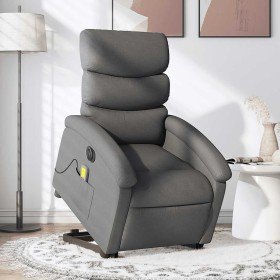 Sillón de masaje eléctrico reclinable elevable tela gris oscuro en Sillones | Comprar online en Foru.es
