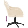 Silla de oficina giratoria de terciopelo color crema de , Sillas de oficina - Ref: Foro24-344865, Precio: 98,32 €, Descuento: %