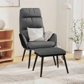 Entspannungssessel mit Hocker aus hellgrauem Stoff und Kunstleder von , Sessel - Ref: Foro24-3097506, Preis: 123,20 €, Rabatt: %