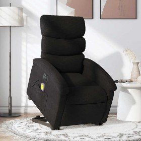 Sillón de masaje eléctrico reclinable elevable tela negro en Sillones | Comprar online en Foru.es
