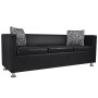 Sofá de 3 plazas de cuero artificial negro de vidaXL, Sofás - Ref: Foro24-242208, Precio: 343,80 €, Descuento: %