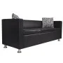 Sofá de 3 plazas de cuero artificial negro de vidaXL, Sofás - Ref: Foro24-242208, Precio: 364,20 €, Descuento: %