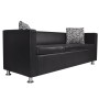 Sofá de 3 plazas de cuero artificial negro de vidaXL, Sofás - Ref: Foro24-242208, Precio: 343,80 €, Descuento: %