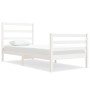 Estructura de cama madera maciza de pino blanco 90x190 cm de , Camas y somieres - Ref: Foro24-3104972, Precio: 98,02 €, Descu...