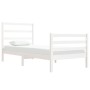 Estructura de cama madera maciza de pino blanco 90x190 cm de , Camas y somieres - Ref: Foro24-3104972, Precio: 98,02 €, Descu...