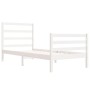 Estructura de cama madera maciza de pino blanco 90x190 cm de , Camas y somieres - Ref: Foro24-3104972, Precio: 98,02 €, Descu...