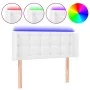 Kopfteil mit LED, weißem Kunstleder, 103 x 16 x 78/88 cm von , Kopf- und Fußteile - Ref: Foro24-3123321, Preis: 58,54 €, Raba...