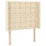 Cream fabric headboard with LED 103x16x118/128 cm by , Headboards and footboards - Ref: Foro24-3124477, Price: 93,67 €, Disco...