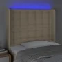 Cream fabric headboard with LED 103x16x118/128 cm by , Headboards and footboards - Ref: Foro24-3124477, Price: 93,67 €, Disco...
