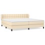 Cama box spring con colchón tela color crema 200x200 cm de , Camas y somieres - Ref: Foro24-3126594, Precio: 562,31 €, Descue...