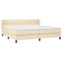 Cama box spring con colchón tela color crema 200x200 cm de , Camas y somieres - Ref: Foro24-3126594, Precio: 562,31 €, Descue...