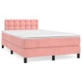 Cama box spring con colchón terciopelo rosa 120x200 cm de , Camas y somieres - Ref: Foro24-3141538, Precio: 389,77 €, Descuen...