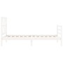 Estructura de cama con cabecero madera maciza blanco de , Camas y somieres - Ref: Foro24-3194342, Precio: 102,64 €, Descuento: %