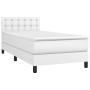Cama box spring colchón y LED cuero sintético blanco 100x200 cm de , Camas y somieres - Ref: Foro24-3134208, Precio: 327,73 €...