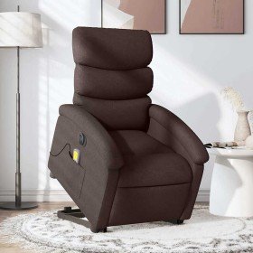 Sillón masaje eléctrico reclinable elevable tela marrón oscuro en Sillones | Comprar online en Foru.es