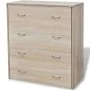 Aparador con 4 cajones color roble 60x30,5x71 cm de vidaXL, Aparadores - Ref: Foro24-242544, Precio: 84,53 €, Descuento: %