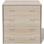 Aparador con 4 cajones color roble 60x30,5x71 cm de vidaXL, Aparadores - Ref: Foro24-242544, Precio: 84,53 €, Descuento: %
