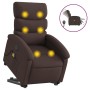 Sillón masaje eléctrico reclinable elevable tela marrón oscuro en Sillones | Comprar online en Foru.es