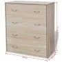 Aparador con 4 cajones color roble 60x30,5x71 cm de vidaXL, Aparadores - Ref: Foro24-242544, Precio: 84,53 €, Descuento: %